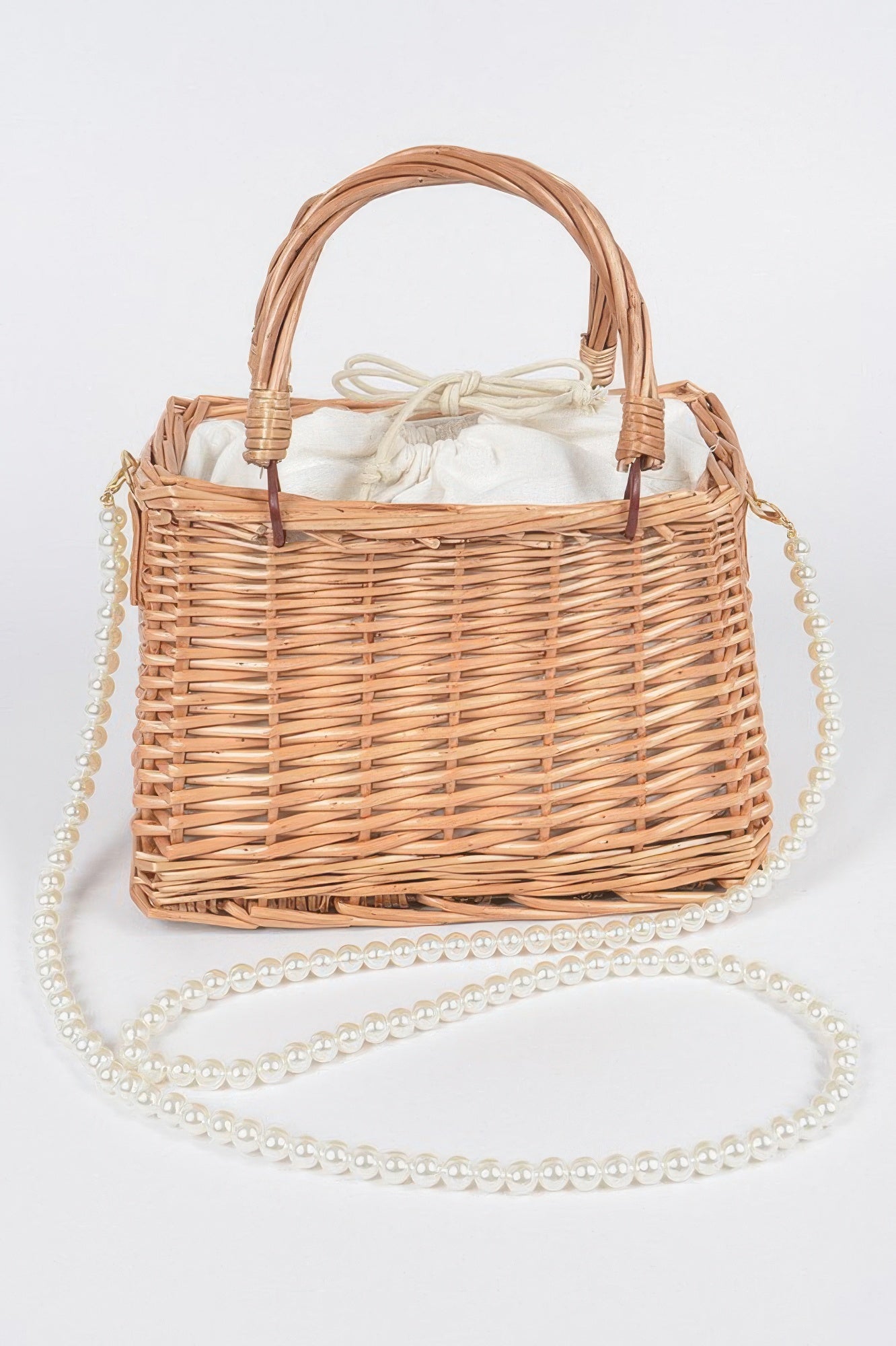 Bamboo Clutch W Faux Pearl Strap - Wear Arielle