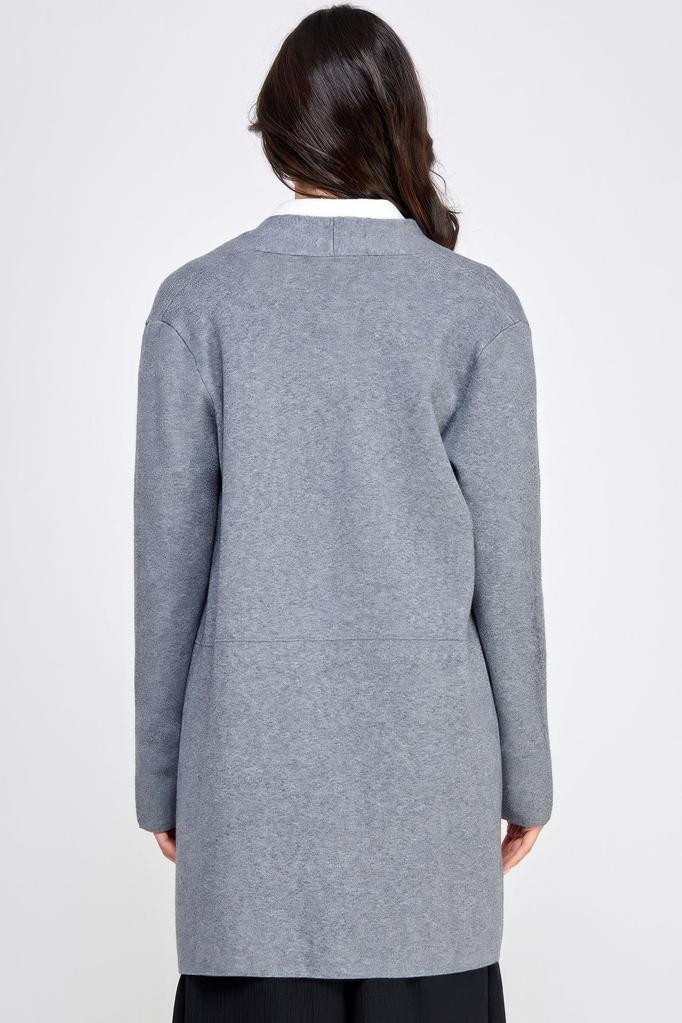 Basic Soft Long Line Open Front Sweater Cardigan - Wear Arielle