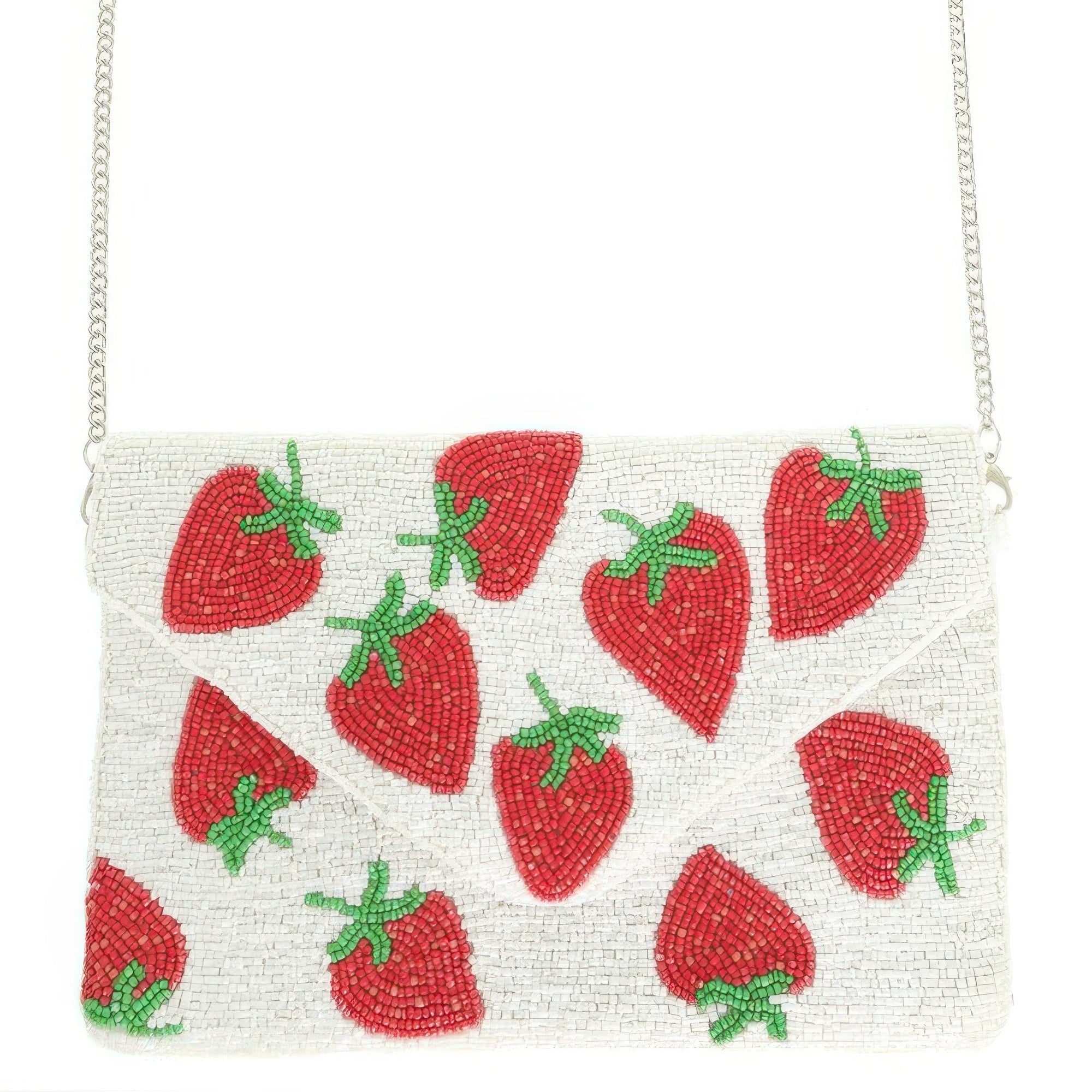 Bead Embroidered Strawberry Clutch Bag - Wear Arielle