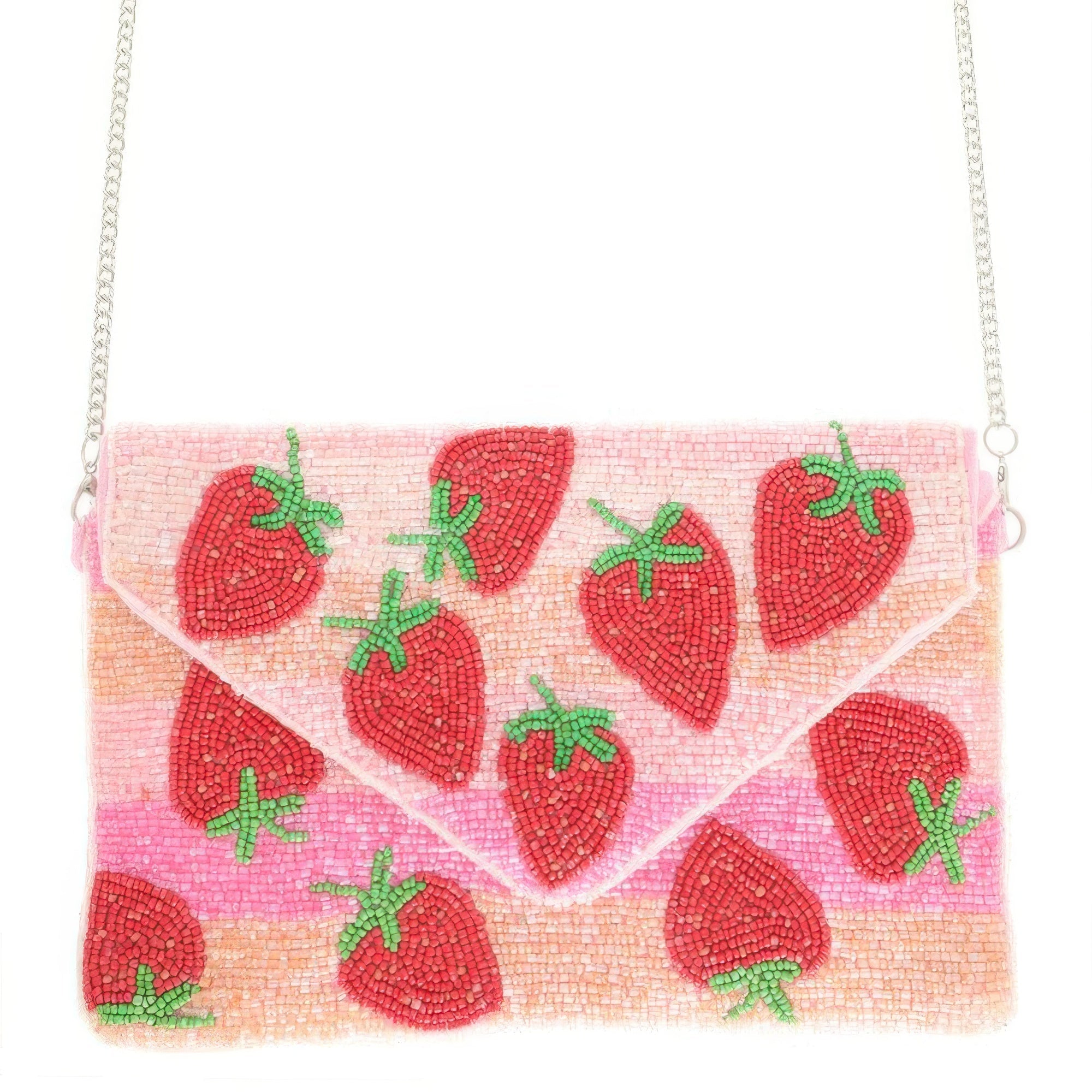 Bead Embroidered Strawberry Clutch Bag - Wear Arielle