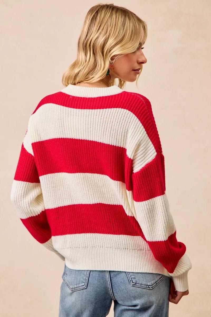 BiBi Christmas Merry Lettering Sweater - Wear Arielle