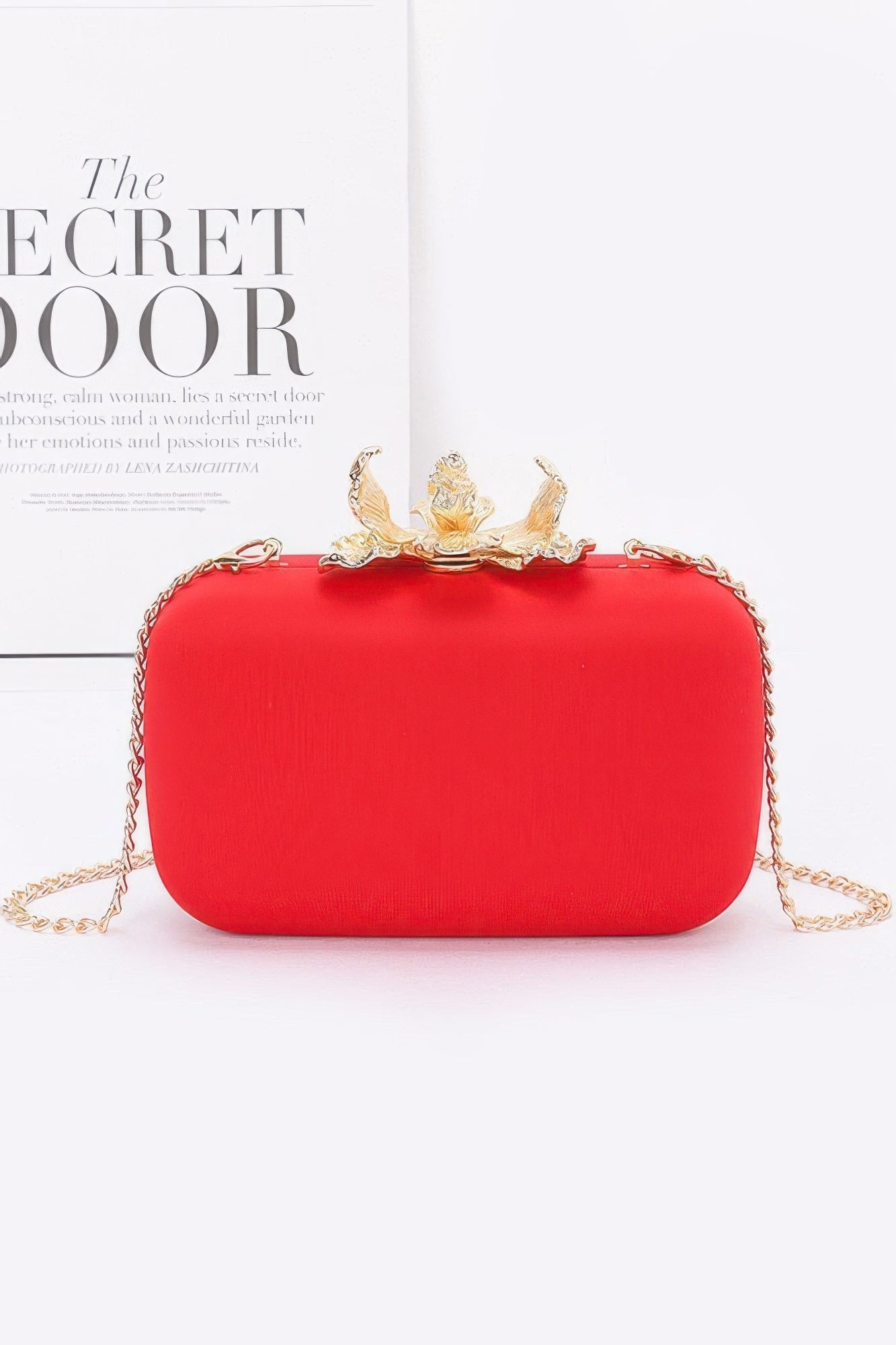 Big Metal Flower Satin Case Bag - Wear Arielle