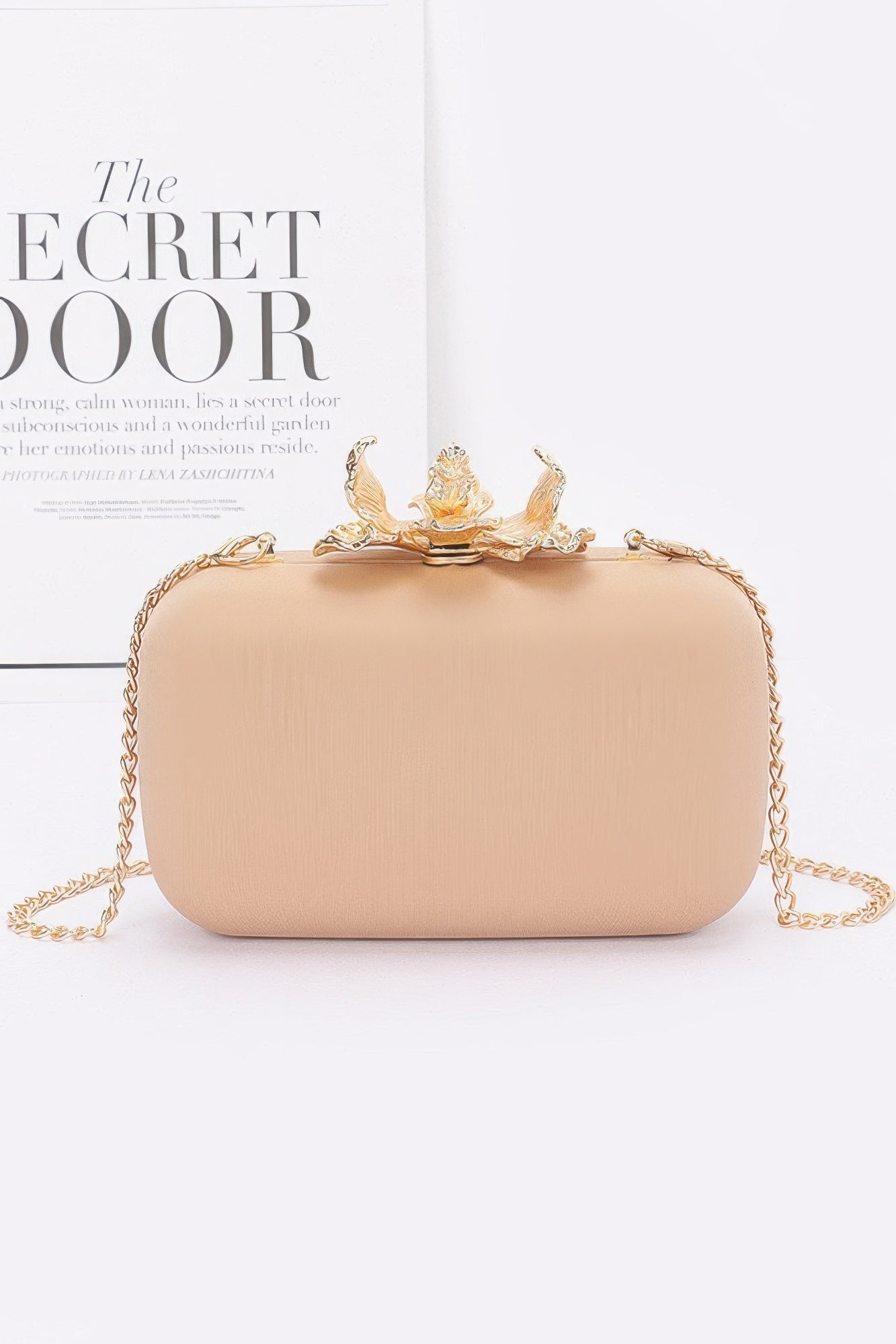 Big Metal Flower Satin Case Bag - Wear Arielle