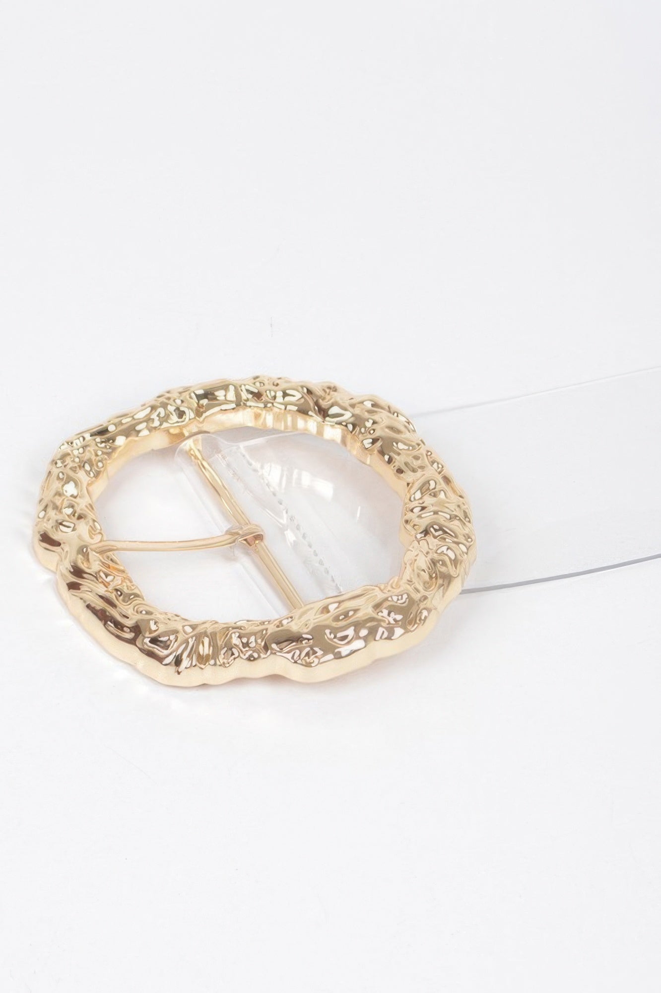 Big Vintage Round Metal Buckle Clear Plussize Belt - Wear Arielle