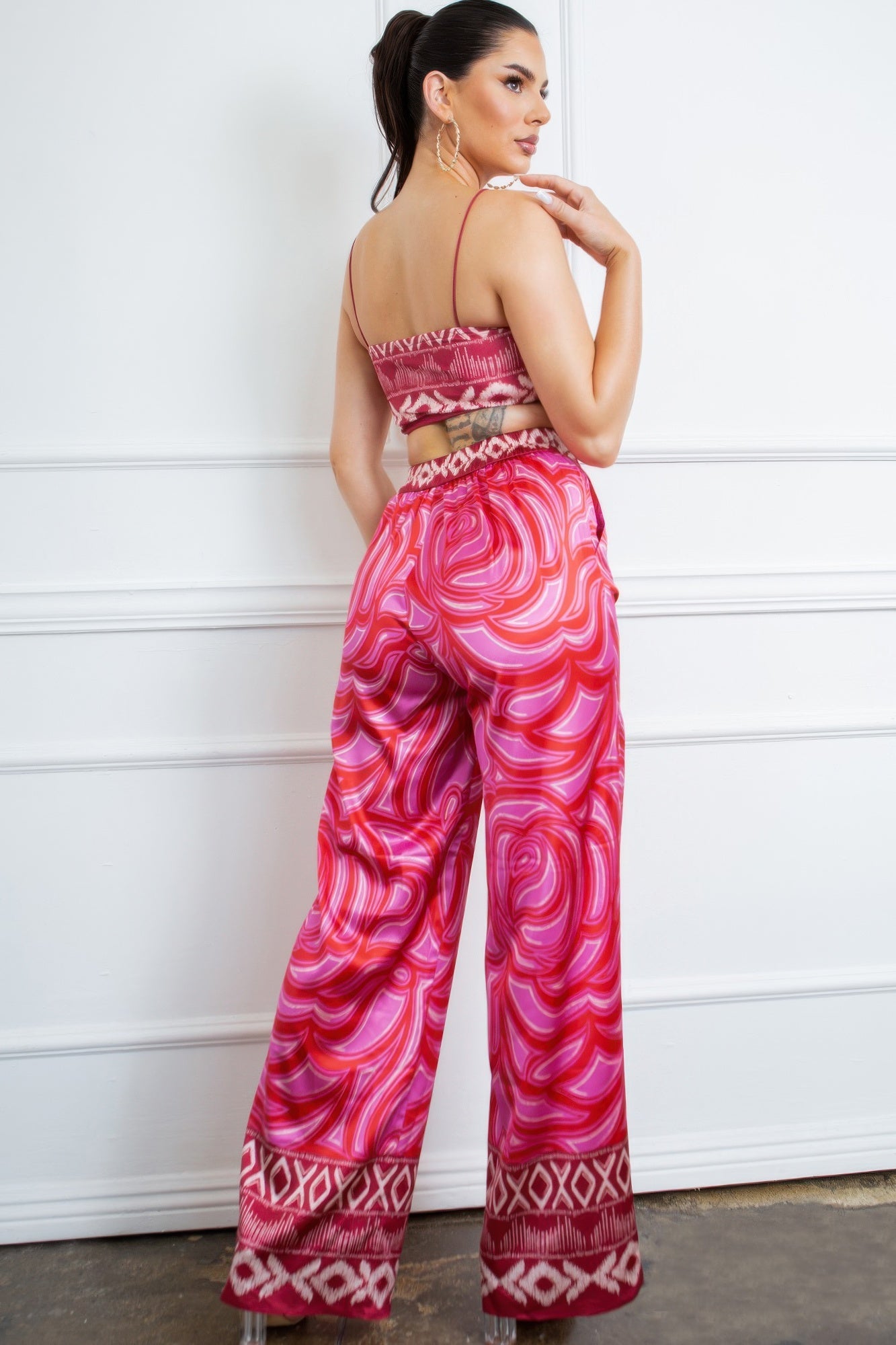 Bra Top And Wide Leg Pants Set - Wear Arielle
