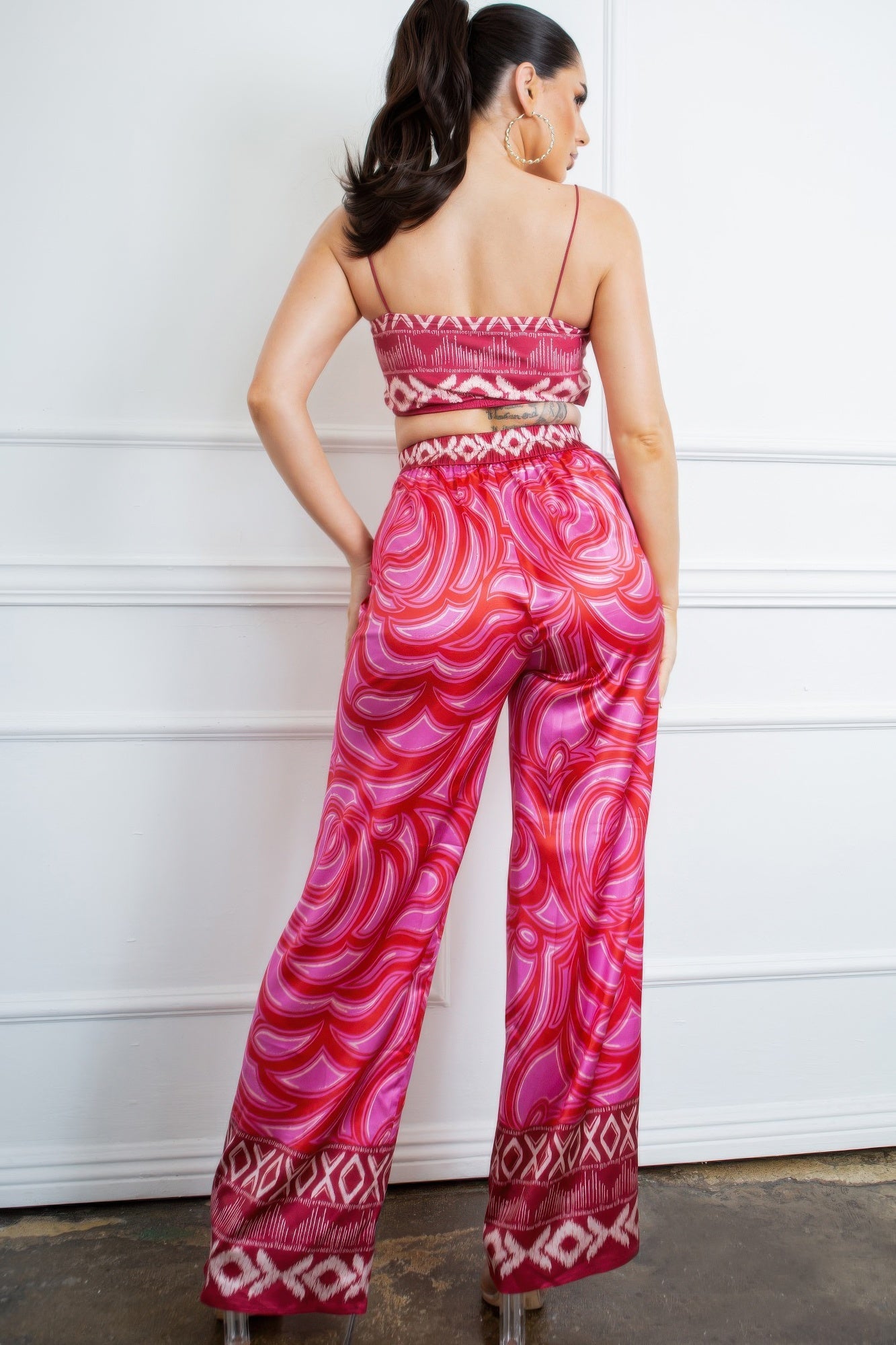 Bra Top And Wide Leg Pants Set - Wear Arielle