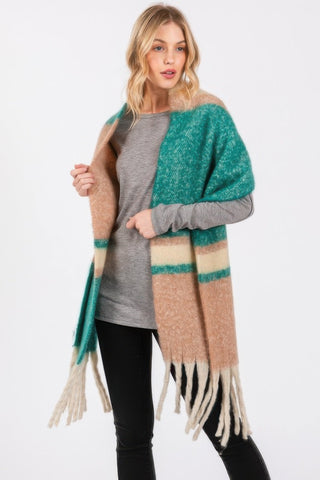 Brushed Multi Color Stripe Scarf - Wear Arielle