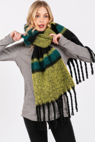 Brushed Multi Color Stripe Scarf - Wear Arielle