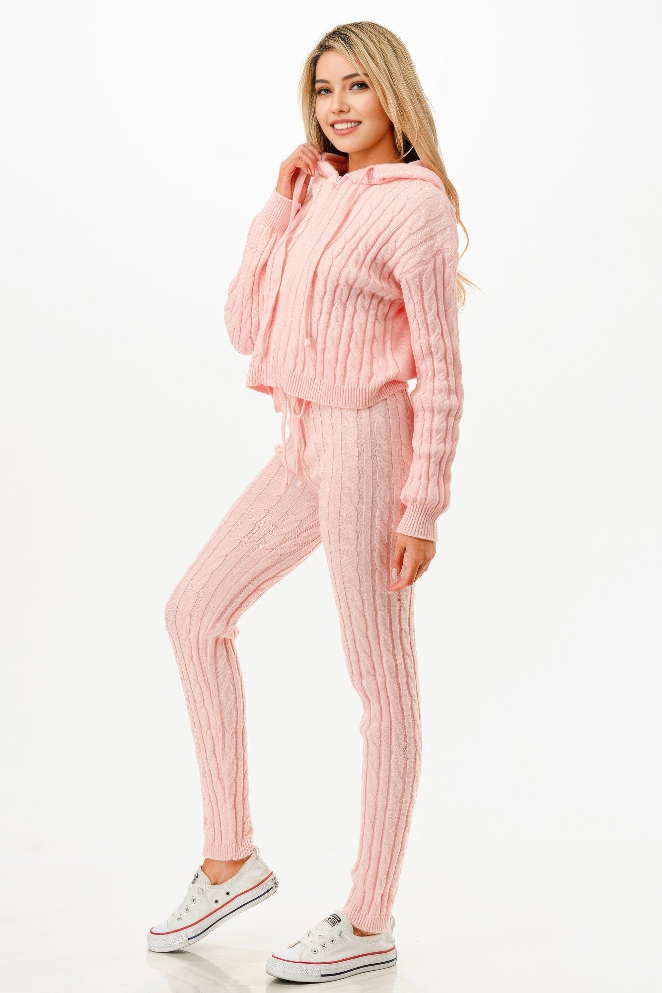 Cable Hoodie Sweater 2pcs Set - Wear Arielle