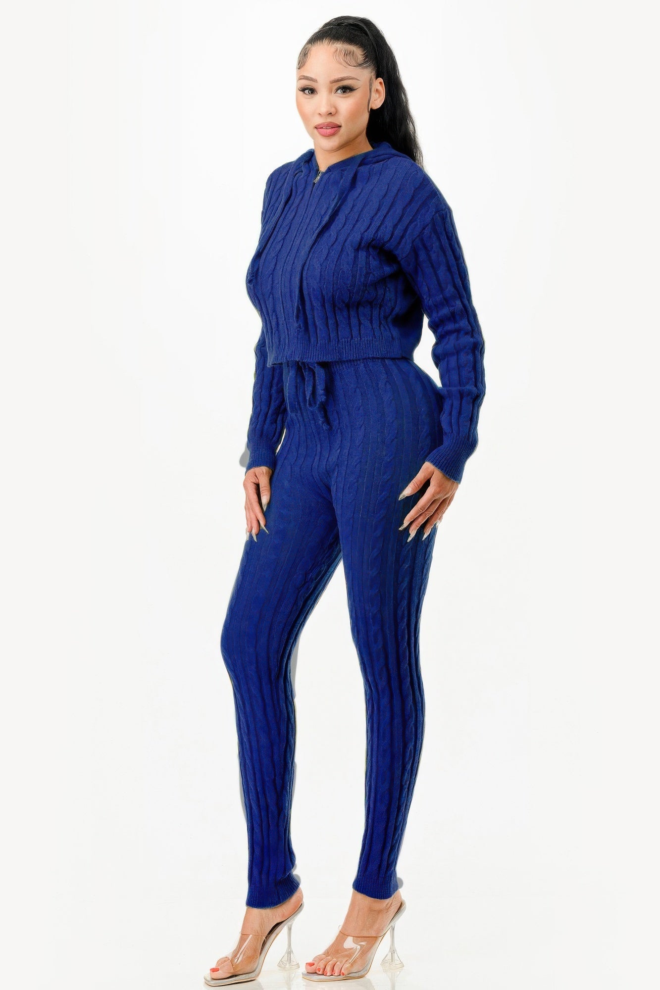 Cable Hoodie Sweater 2pcs Set - Wear Arielle