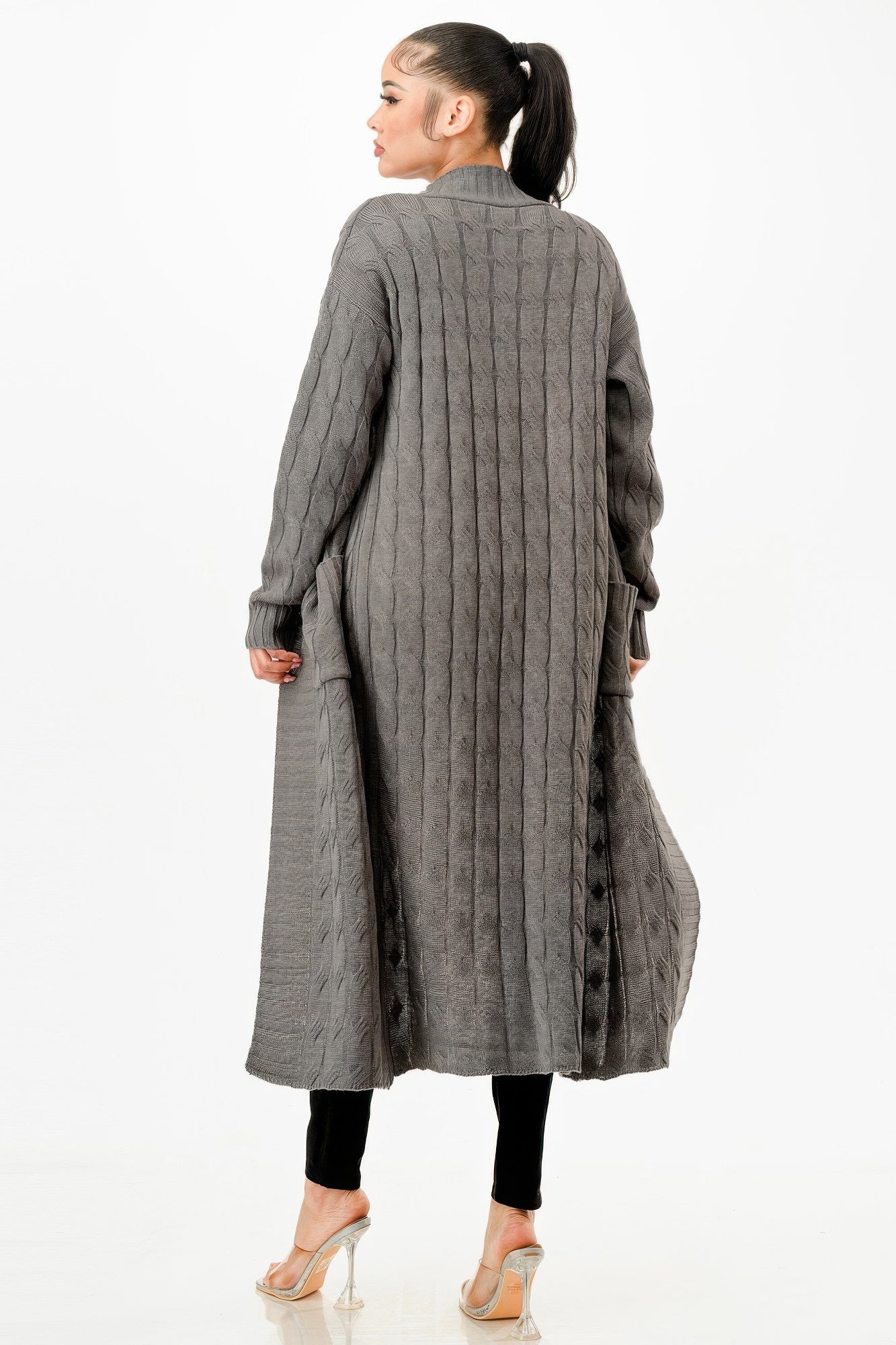 Cable Sweater Long Cardigan - Wear Arielle