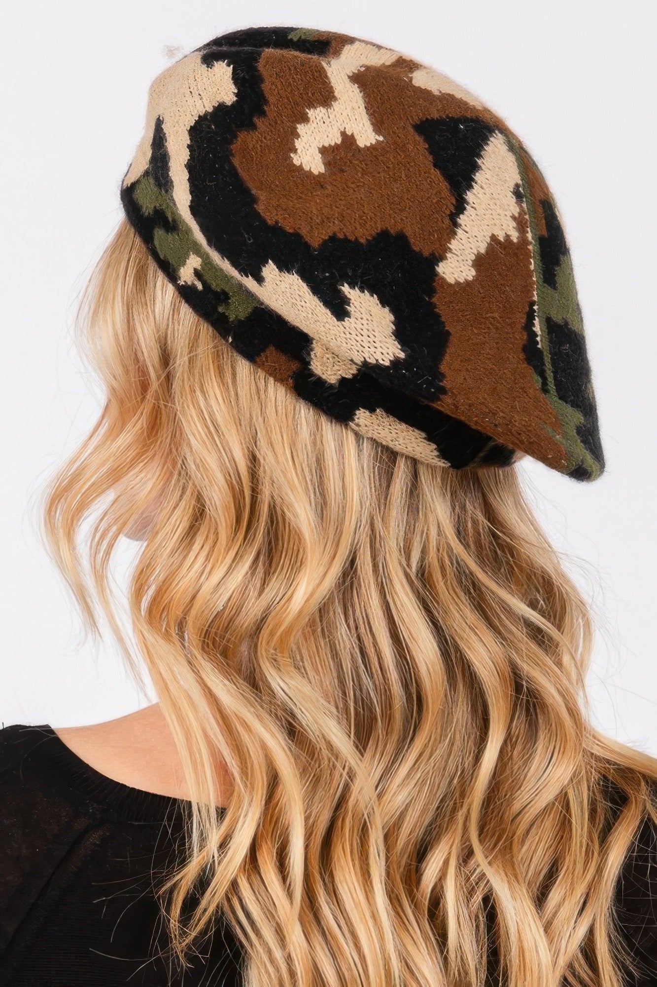 Camo Knit Beret - Wear Arielle