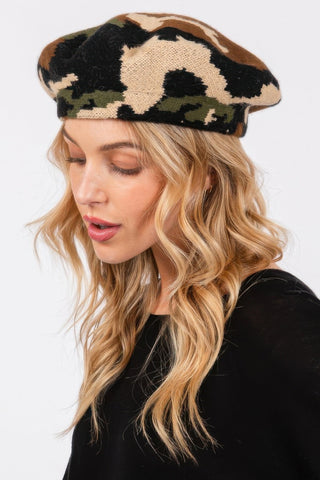 Camo Knit Beret - Wear Arielle