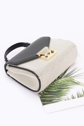 Canvas Top Handle Flap Bag - Wear Arielle