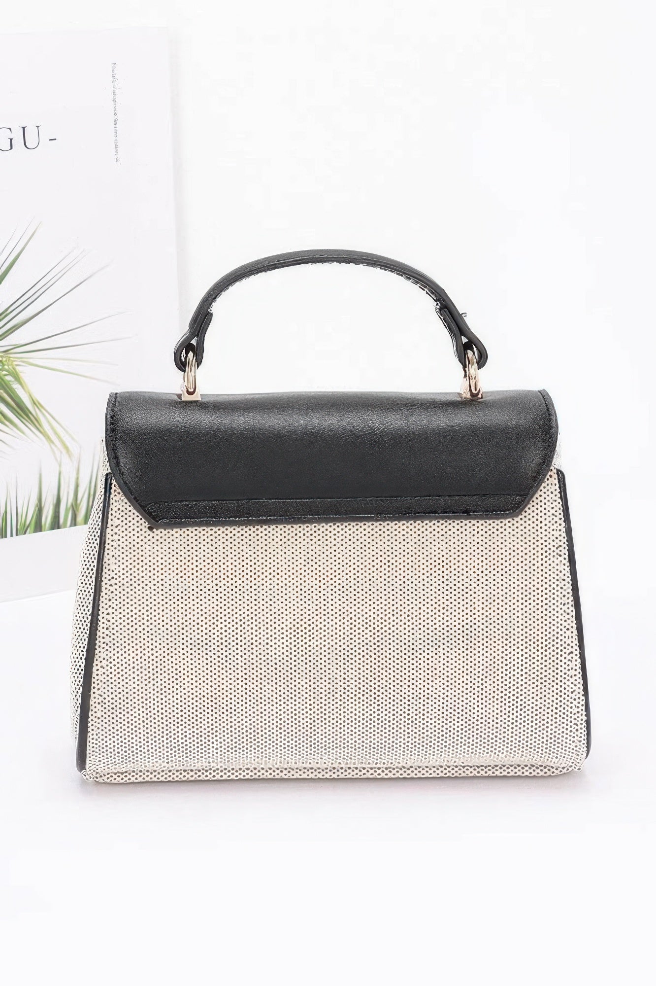 Canvas Top Handle Flap Bag - Wear Arielle