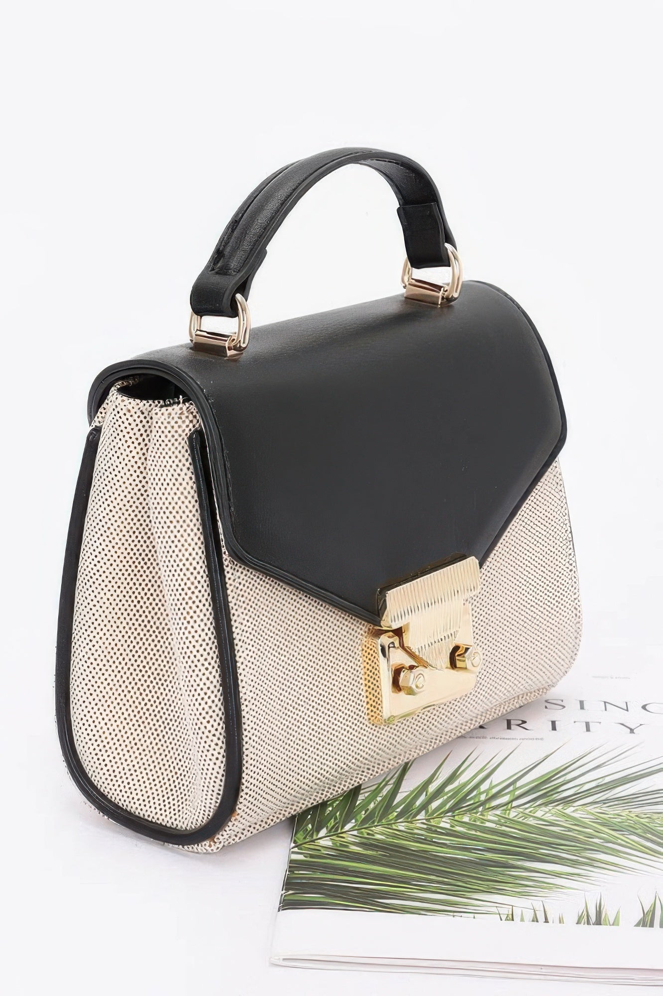 Canvas Top Handle Flap Bag - Wear Arielle