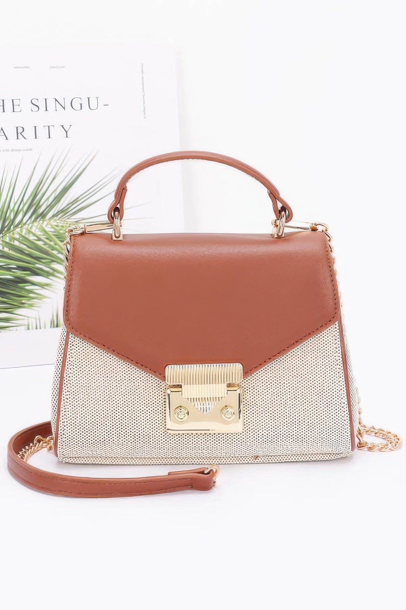 Canvas Top Handle Flap Bag - Wear Arielle