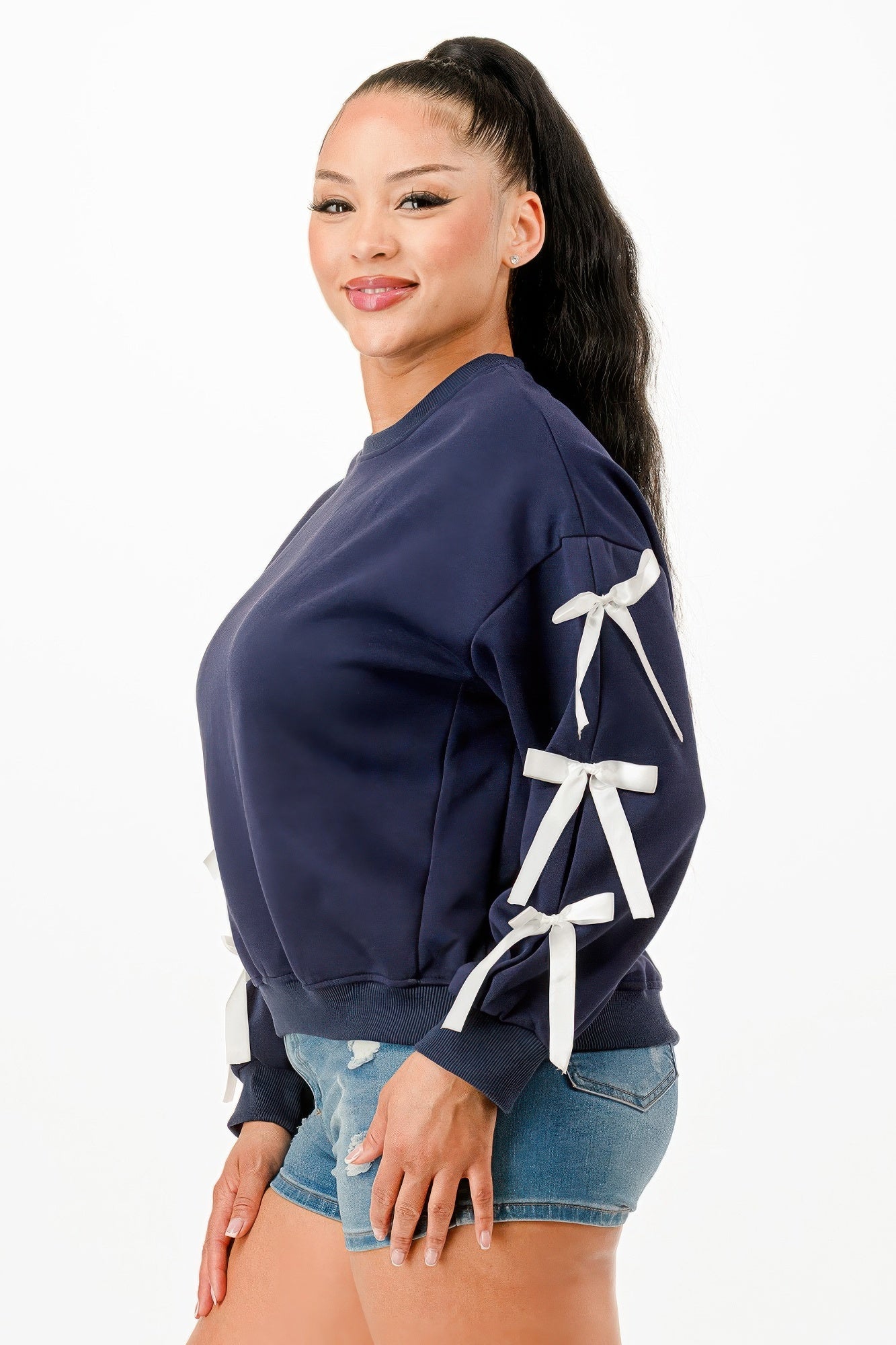 Casual Sweatshirts With Bow - Wear Arielle