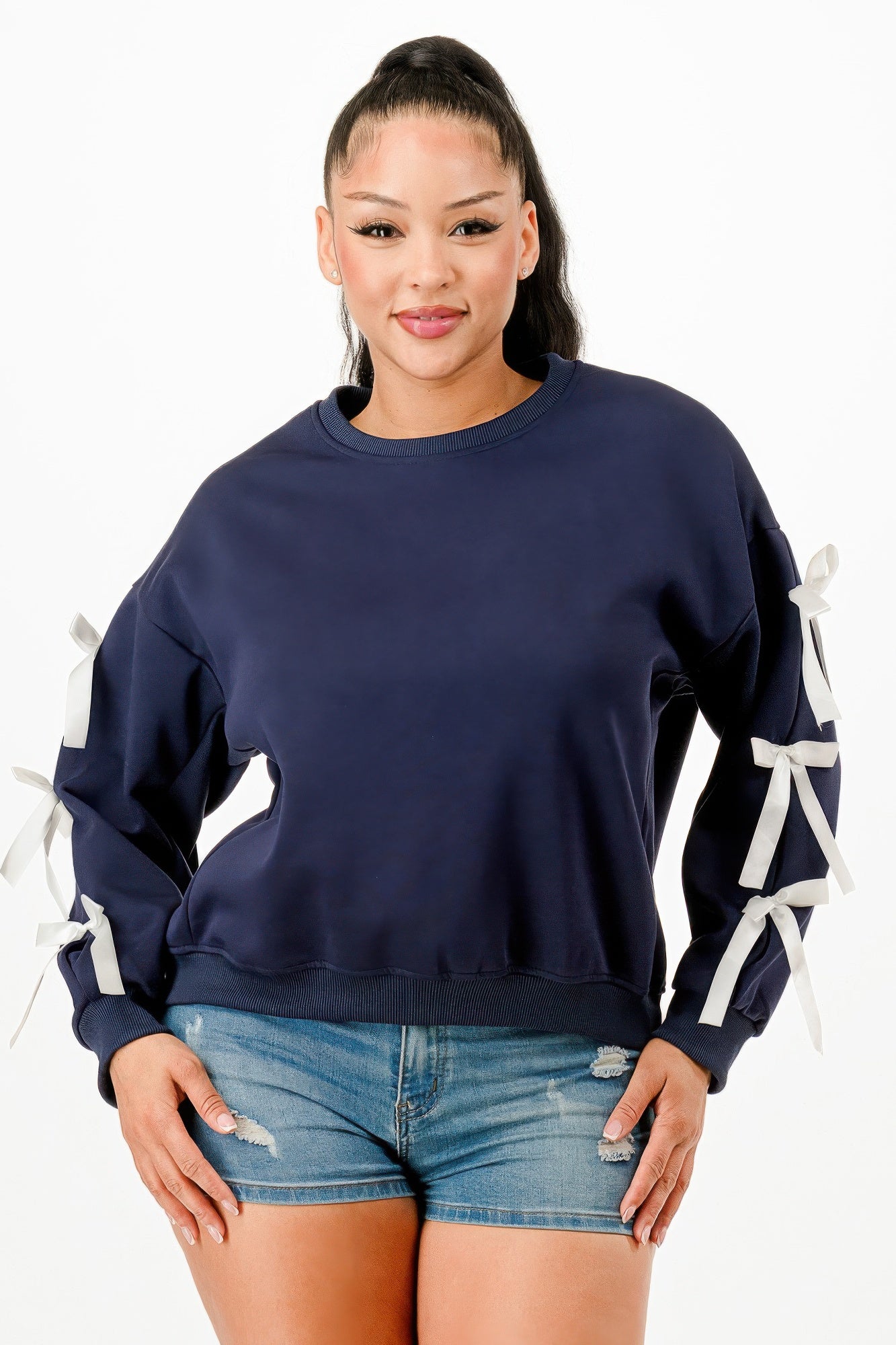 Casual Sweatshirts With Bow - Wear Arielle