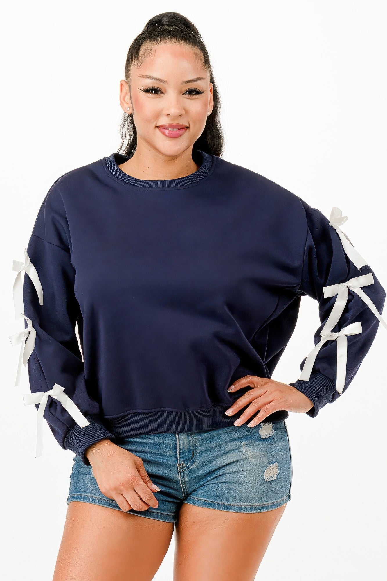 Casual Sweatshirts With Bow - Wear Arielle