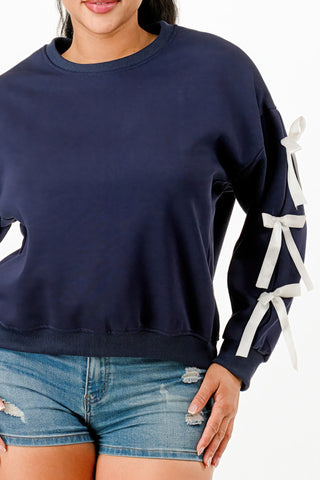 Casual Sweatshirts With Bow - Wear Arielle
