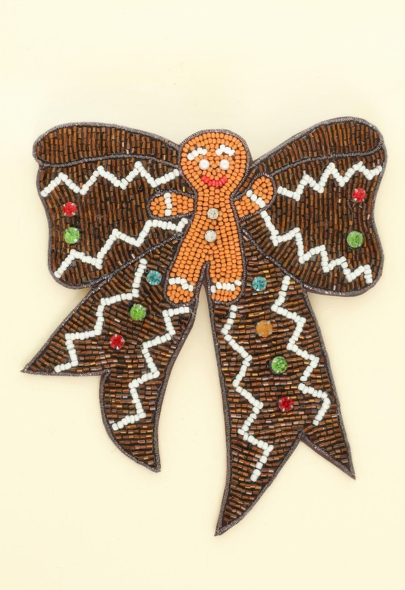 Christmas Gingerbread Bow Barrette Hair Clip - Wear Arielle