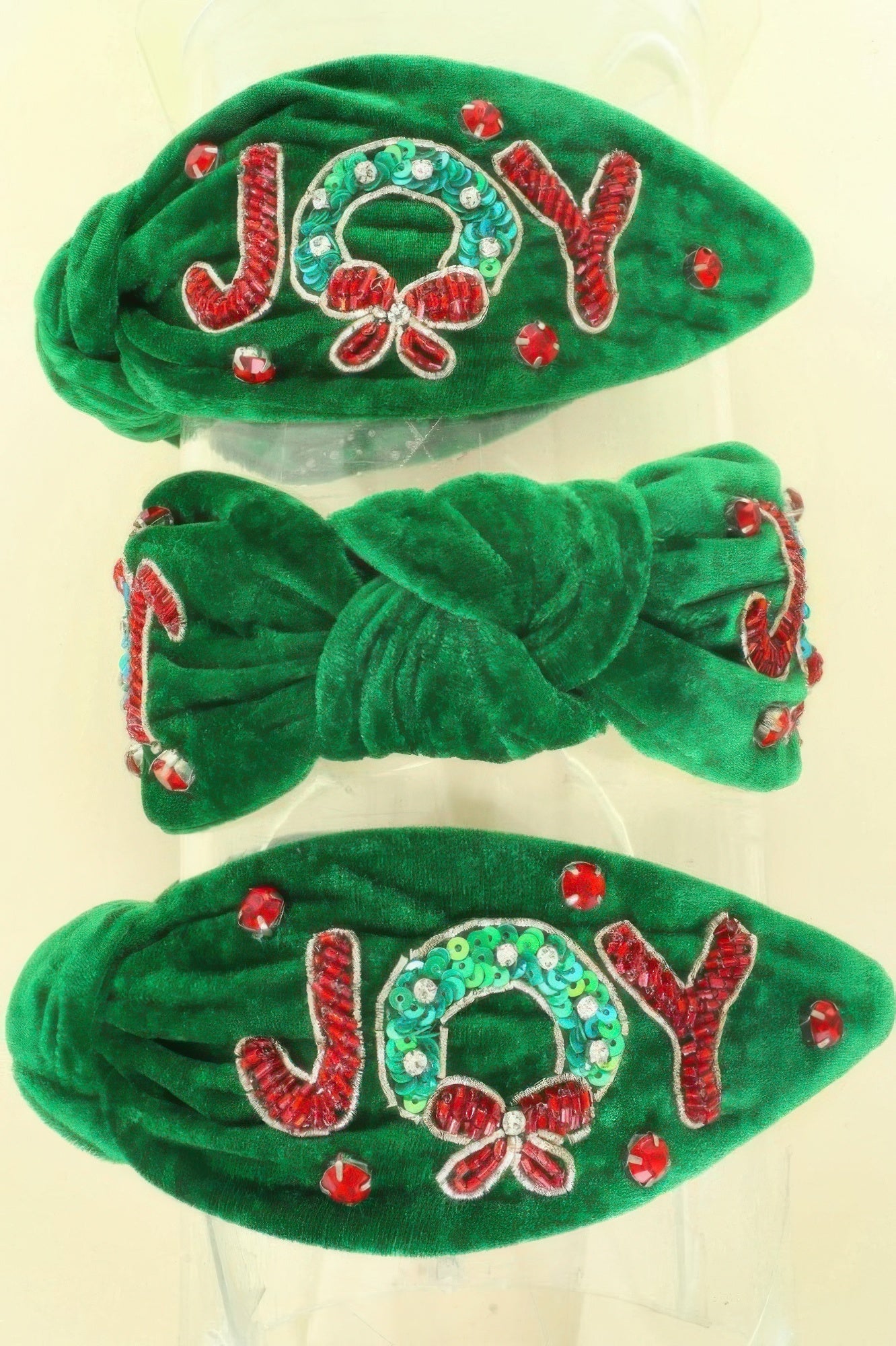 Christmas Joy Top Knot Velvet Headband - Wear Arielle