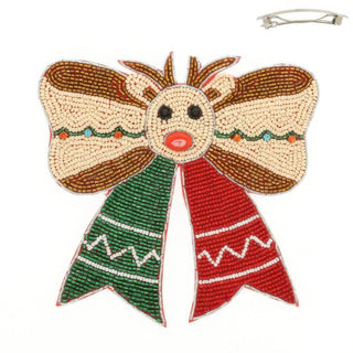 Christmas Rudolph Bow Barrette Hair Clip - Wear Arielle