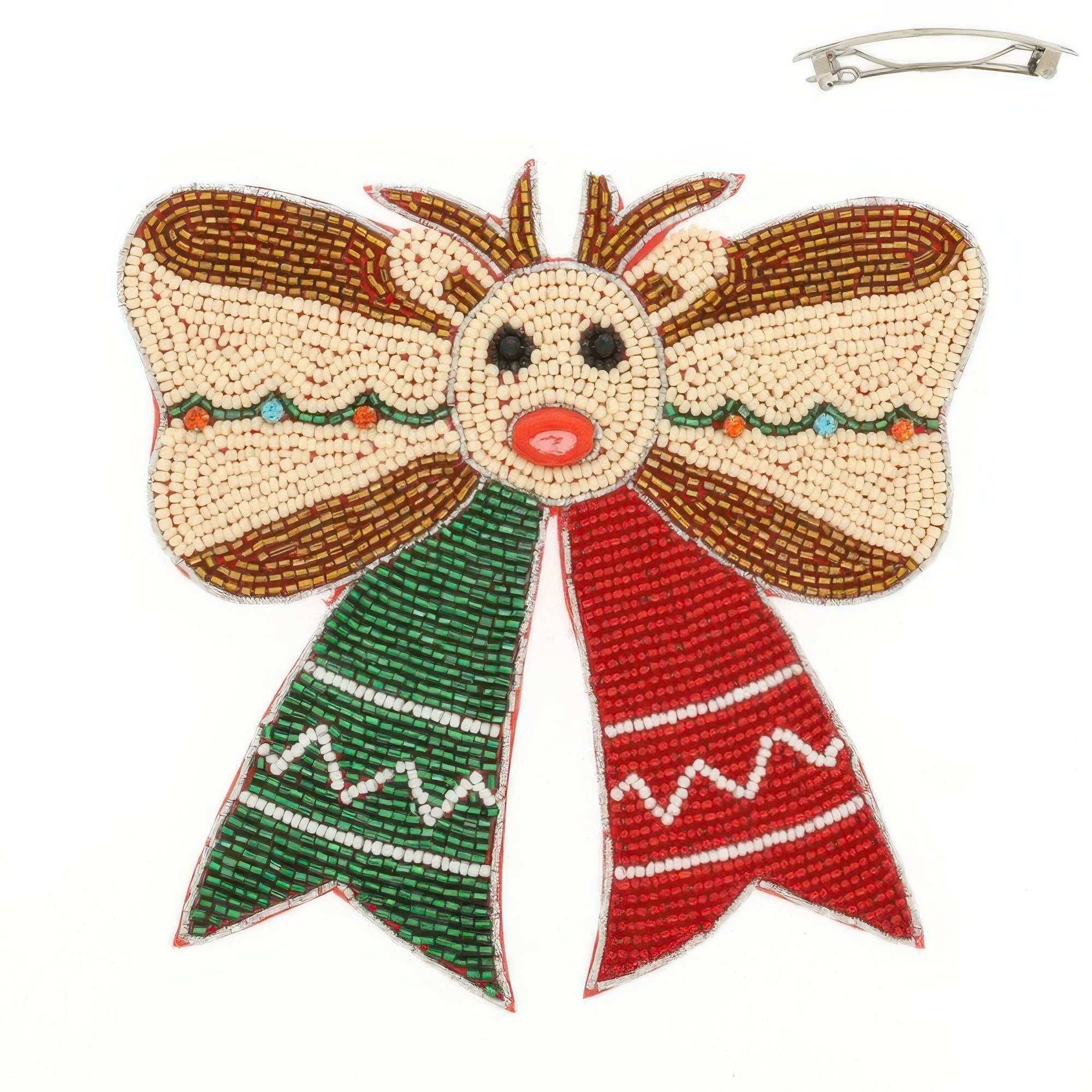 Christmas Rudolph Bow Barrette Hair Clip - Wear Arielle