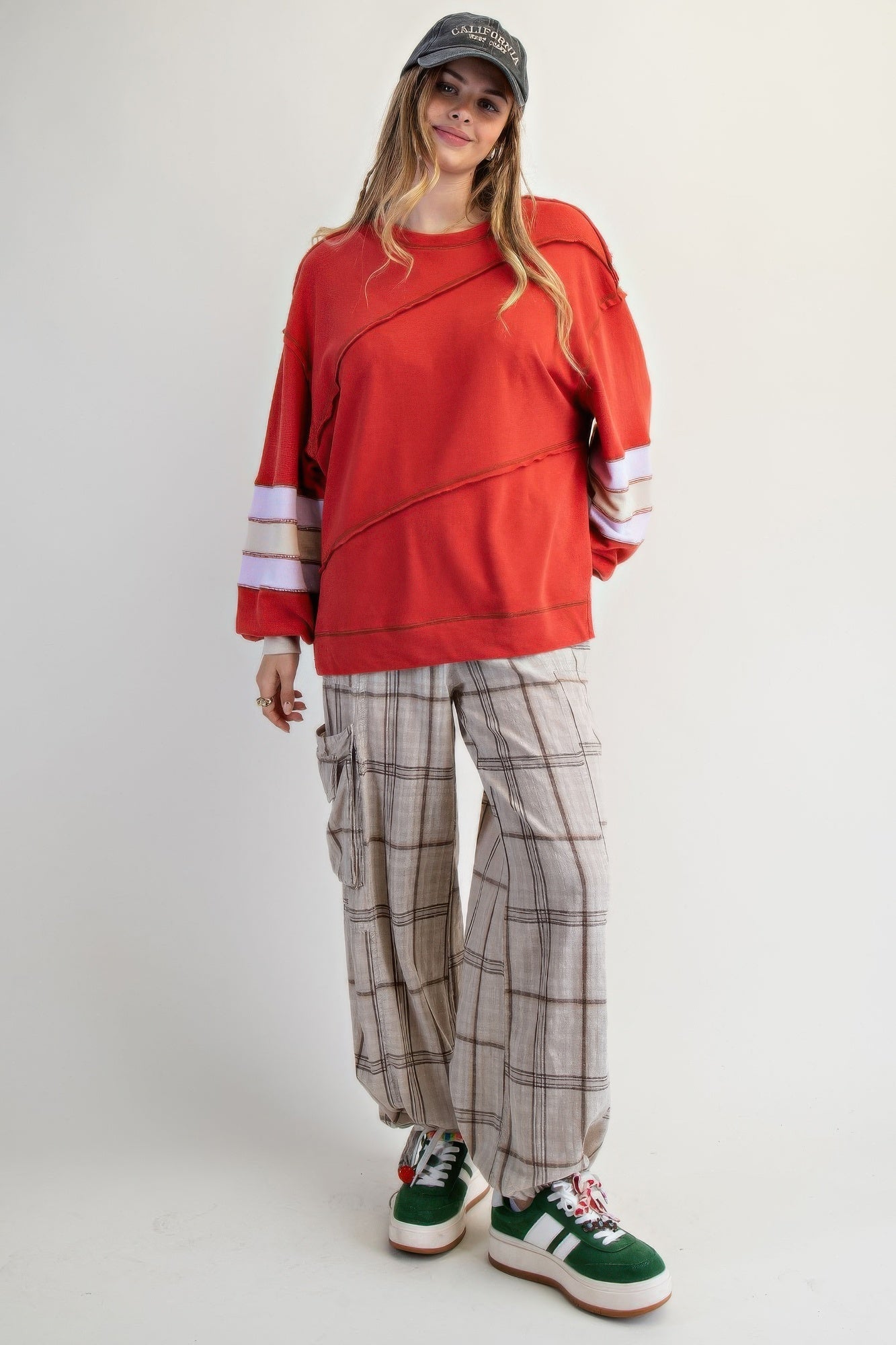 Color Mix Embroidered Washed Pullover - Wear Arielle