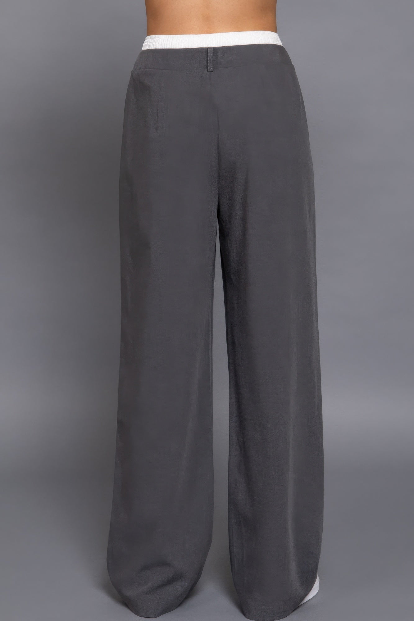 Contrast Waist Boxer Straight Long Pants - Wear Arielle