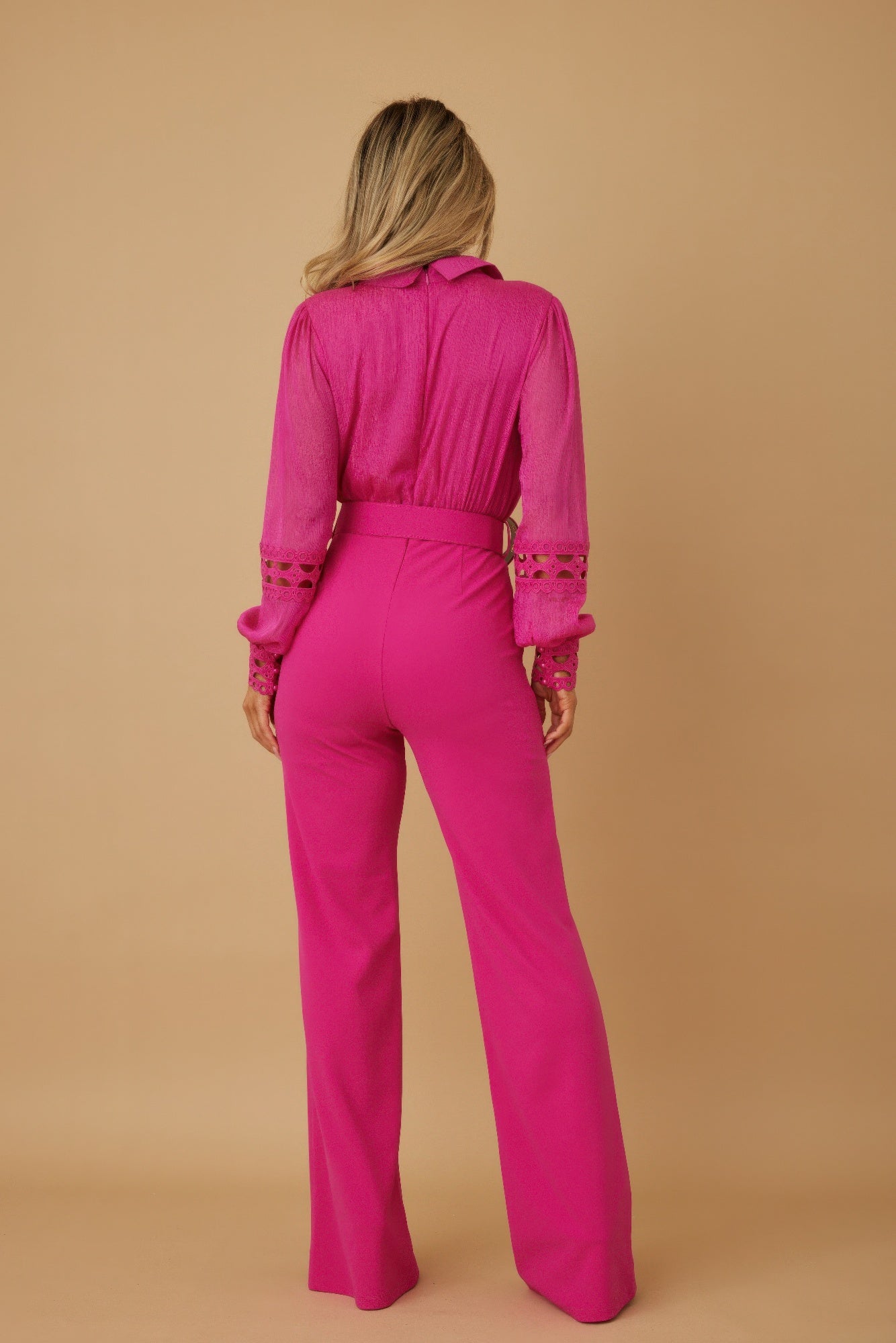 Crochet Detailed Woven Top Fashon Jumpsuit - Wear Arielle