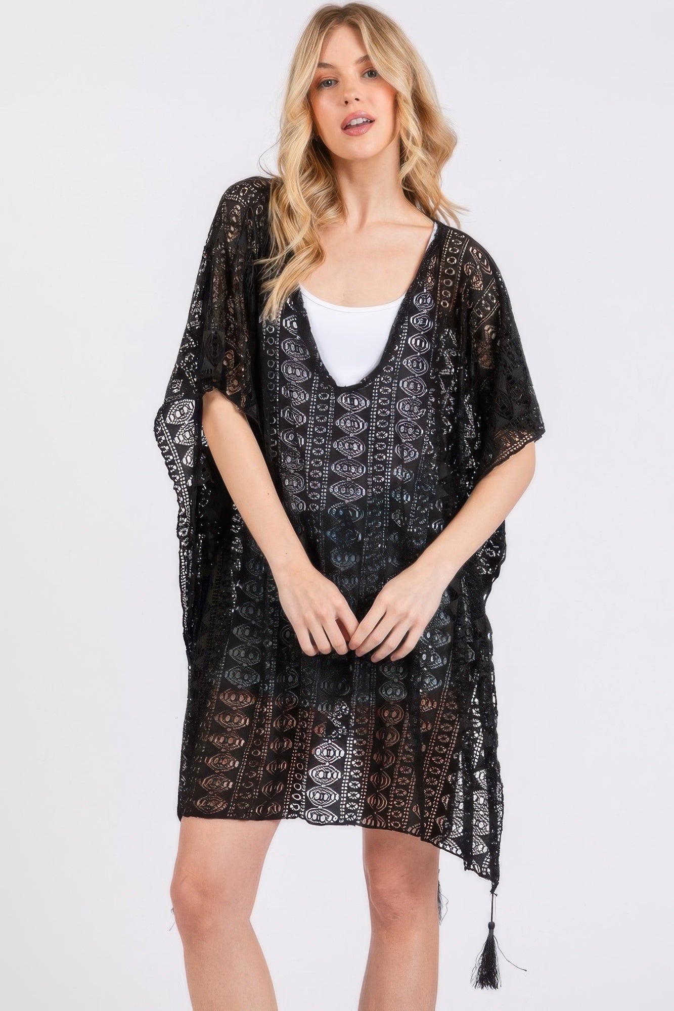 Crochet Lace Tassel Cover Up - Wear Arielle