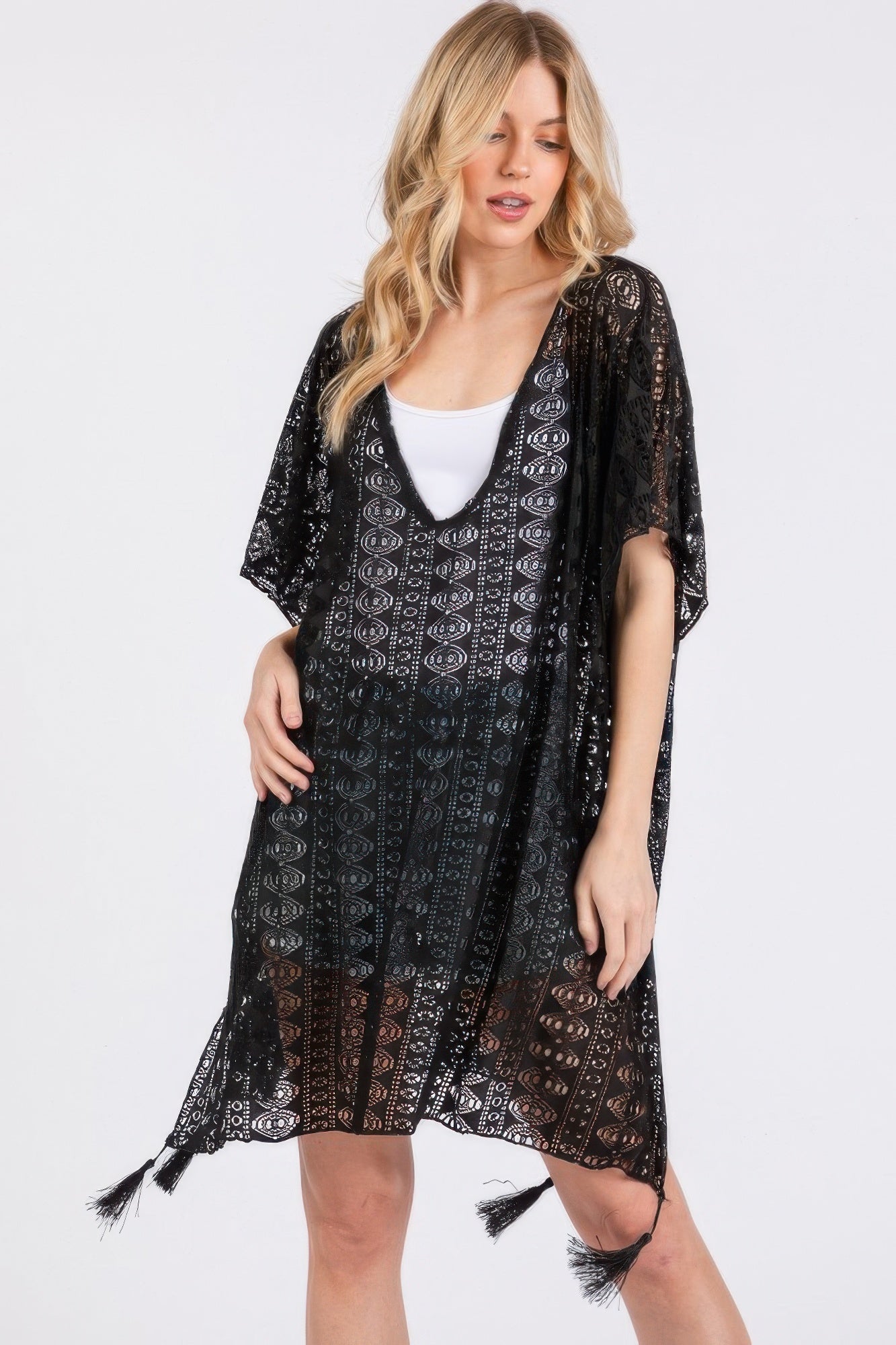 Crochet Lace Tassel Cover Up - Wear Arielle