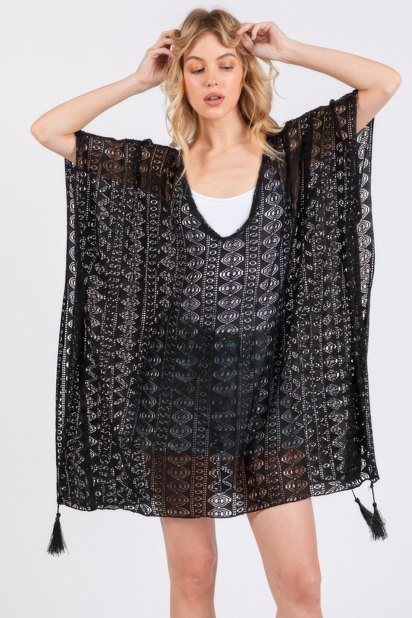 Crochet Lace Tassel Cover Up - Wear Arielle