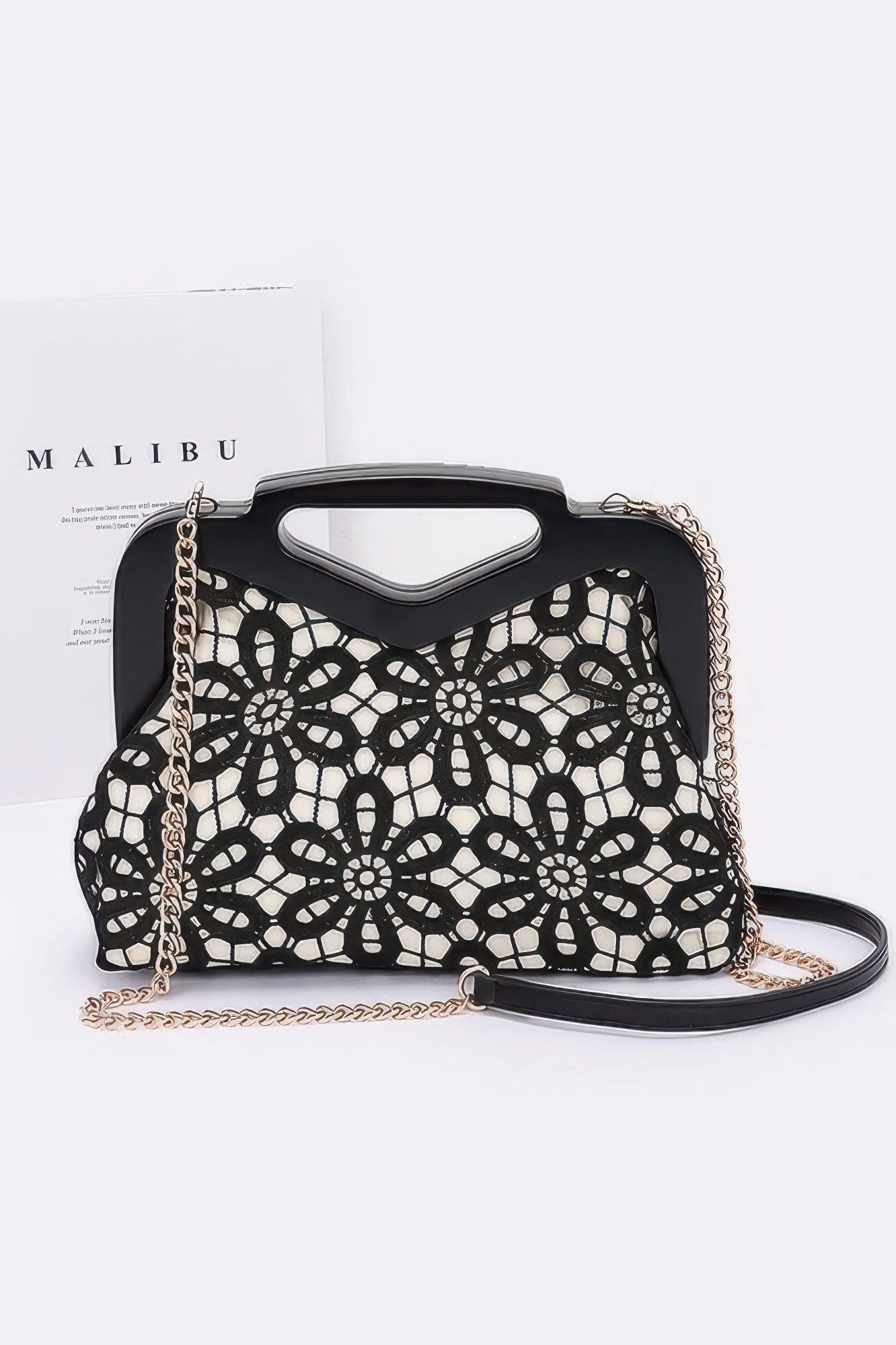 Crochet Wood Frame Clutch - Wear Arielle