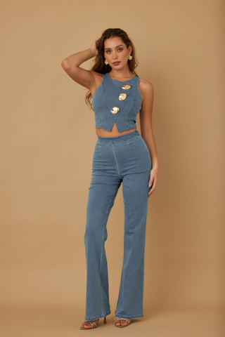 Crop Vest Casual Sets - Wear Arielle