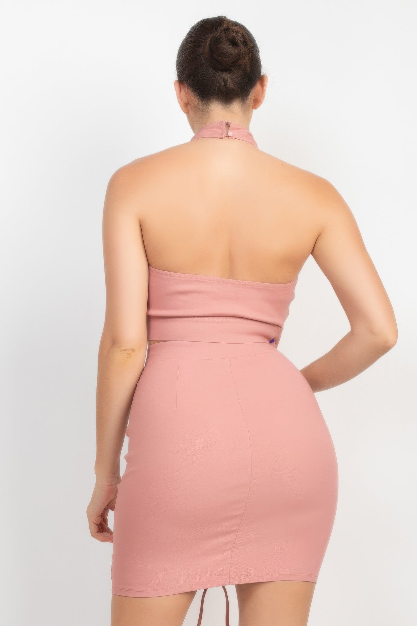Cross Halter Top & Ruched Skirts Set - Wear Arielle