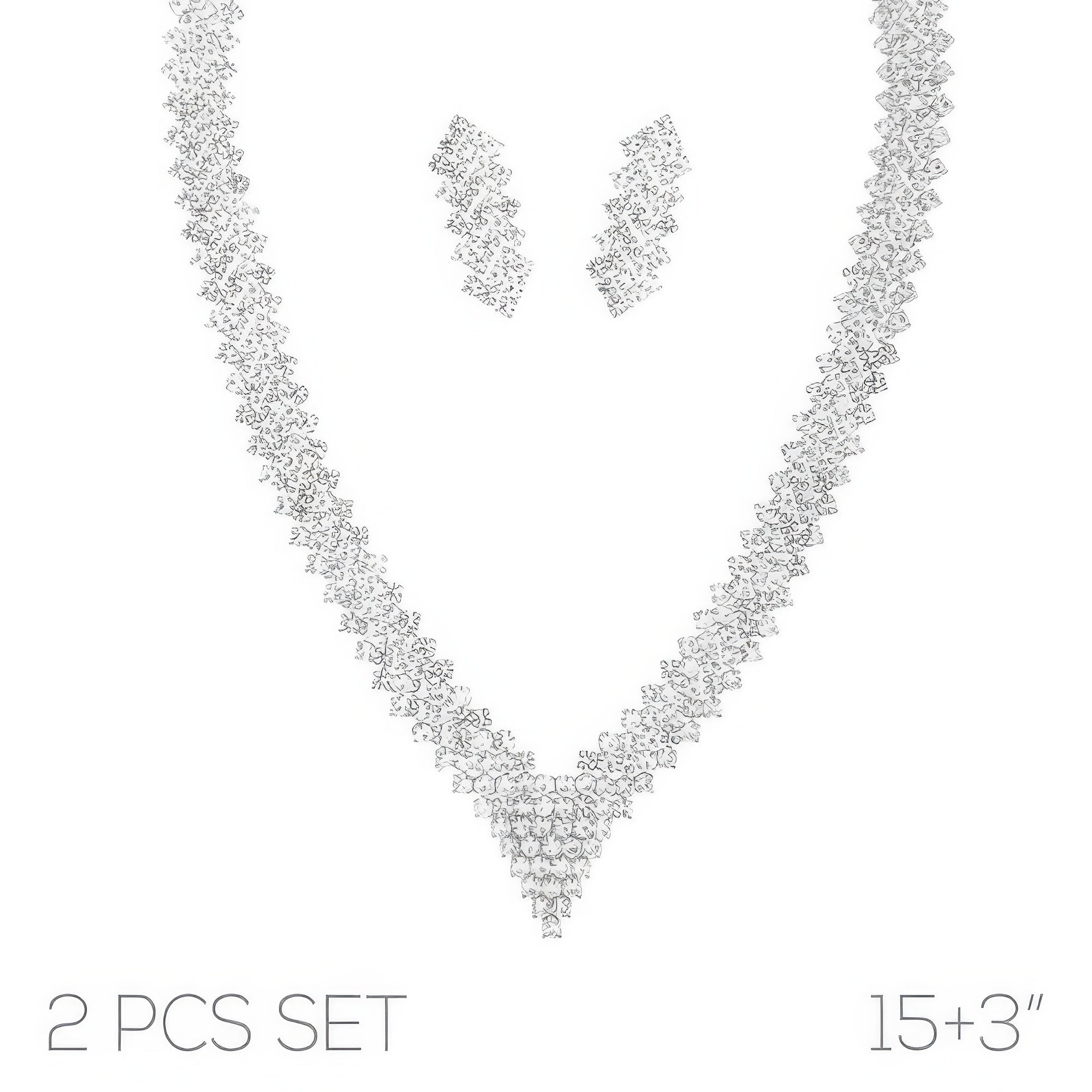 Crystal Rhinestone V - shape Necklace Set - Wear Arielle