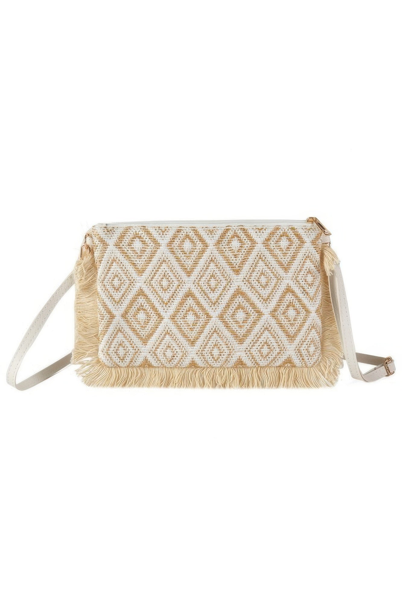 Diamond Checker Tassel Edge Crossbody Bag - Wear Arielle