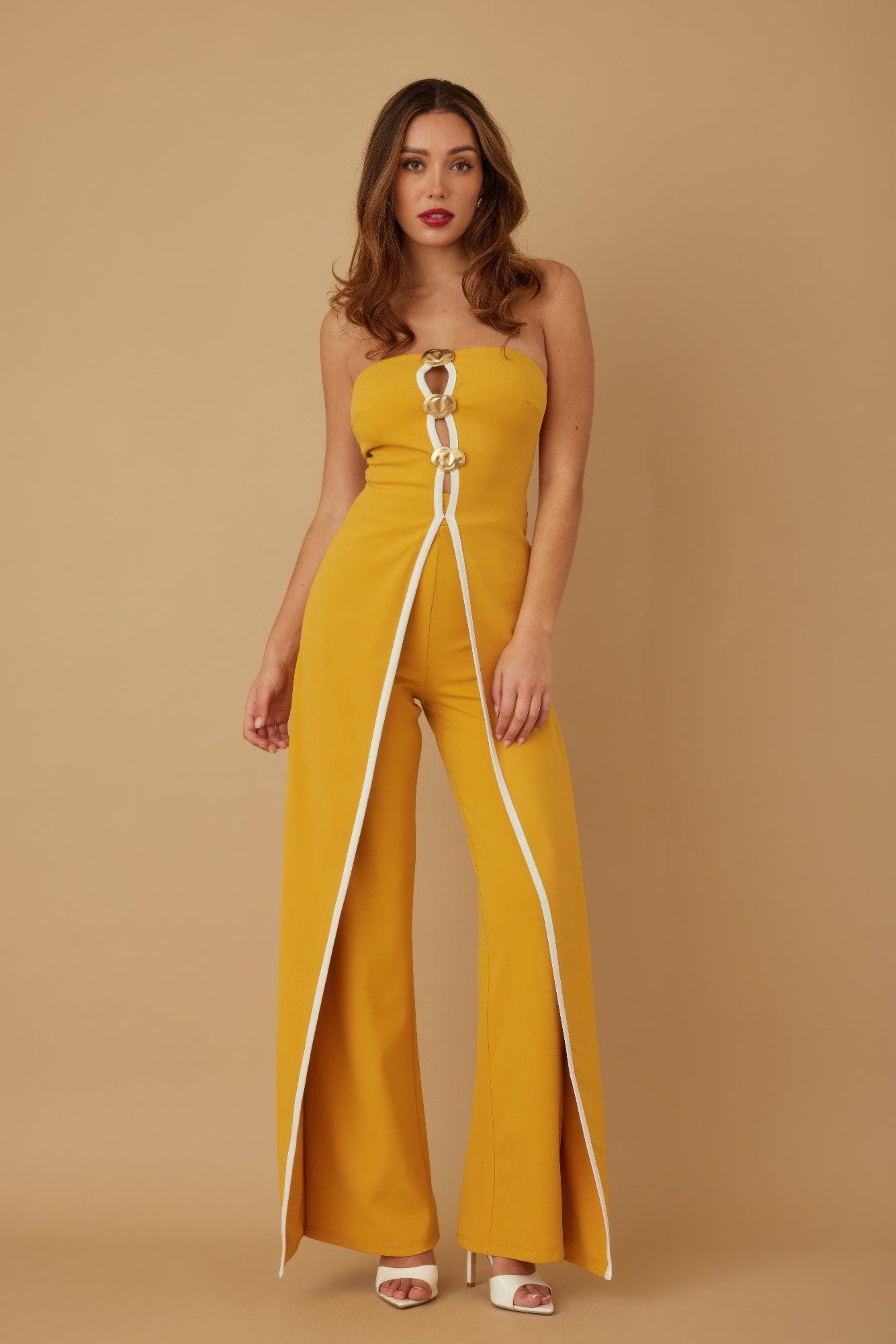 Double Flap Layer Strapless Jumpsuit - Wear Arielle