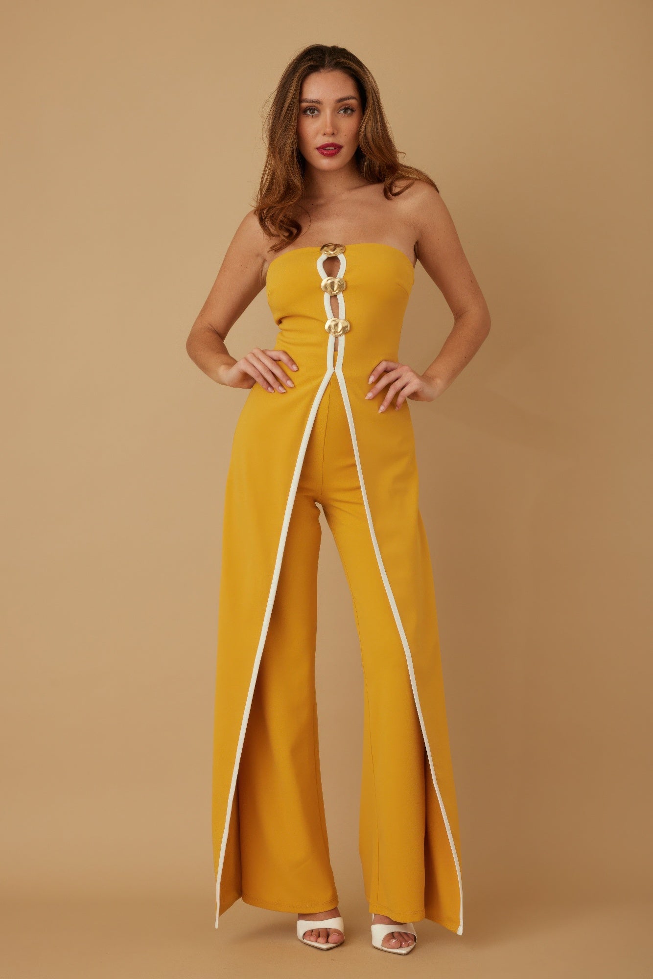 Double Flap Layer Strapless Jumpsuit - Wear Arielle