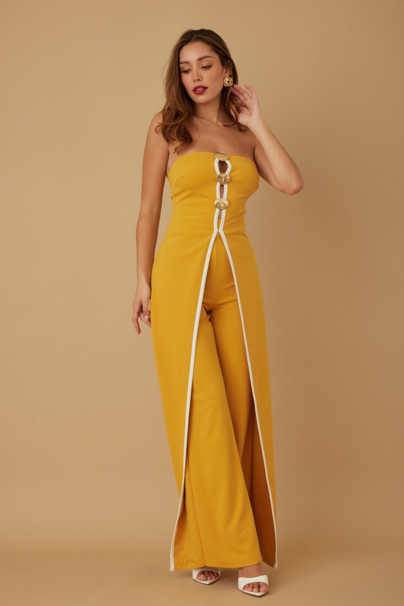 Double Flap Layer Strapless Jumpsuit - Wear Arielle