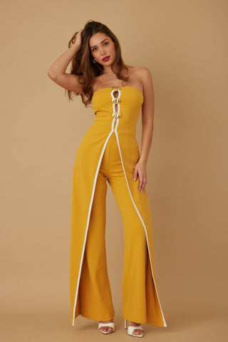 Double Flap Layer Strapless Jumpsuit - Wear Arielle