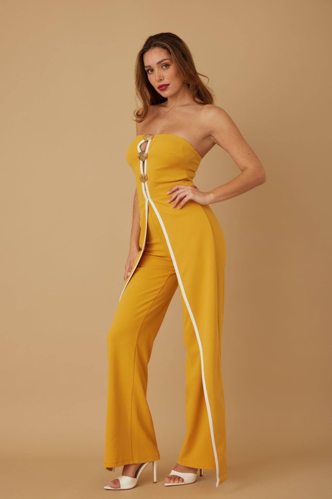 Double Flap Layer Strapless Jumpsuit - Wear Arielle