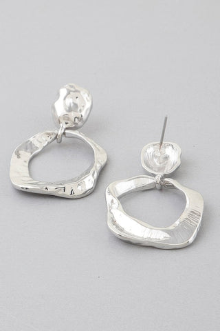 Double Hammered Open Disc Drop Earrings - Wear Arielle