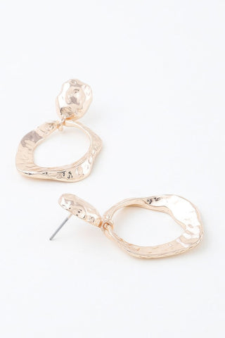 Double Hammered Open Disc Drop Earrings - Wear Arielle