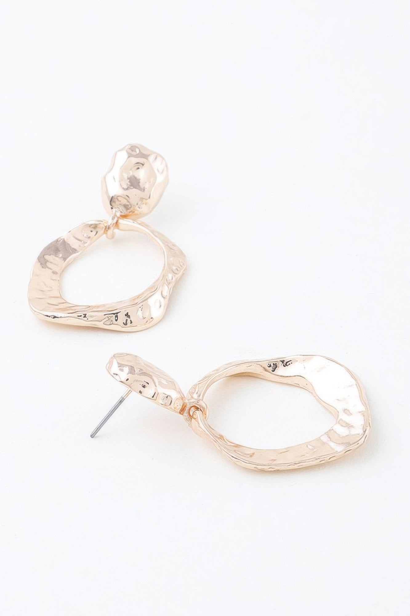 Double Hammered Open Disc Drop Earrings - Wear Arielle
