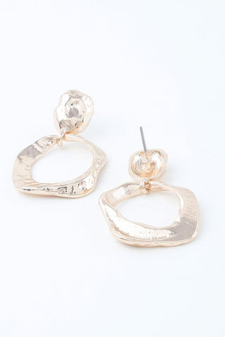 Double Hammered Open Disc Drop Earrings - Wear Arielle