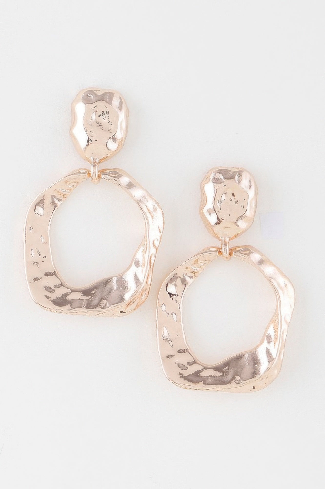 Double Hammered Open Disc Drop Earrings - Wear Arielle
